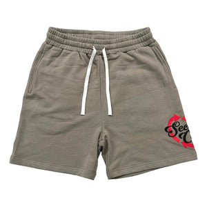 2ND CLOSET RECYCLE YOUR LOVE PRINTED SWEAT SHORT-OLIVE