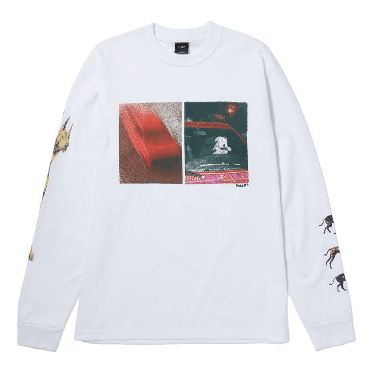 HUF RED MEANS GO L/S TEE-WHITE