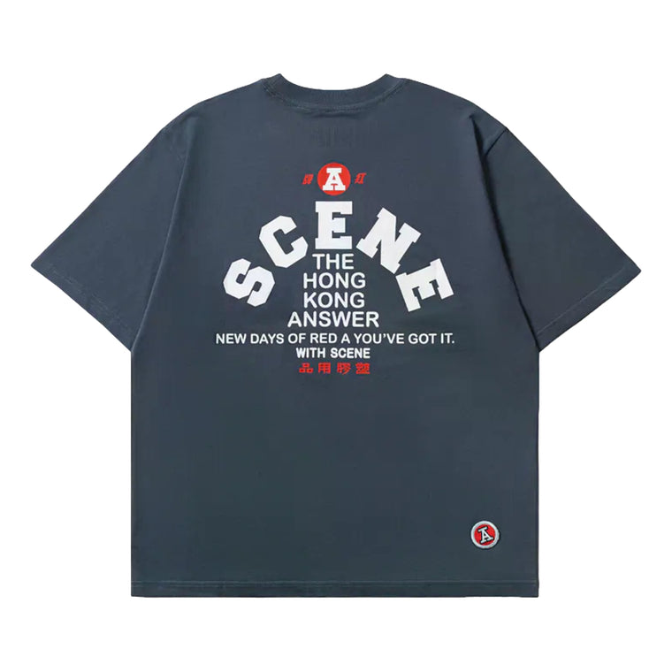 SCENE BY ICE FIRE X RED A LOGO TEE-DARK GREY