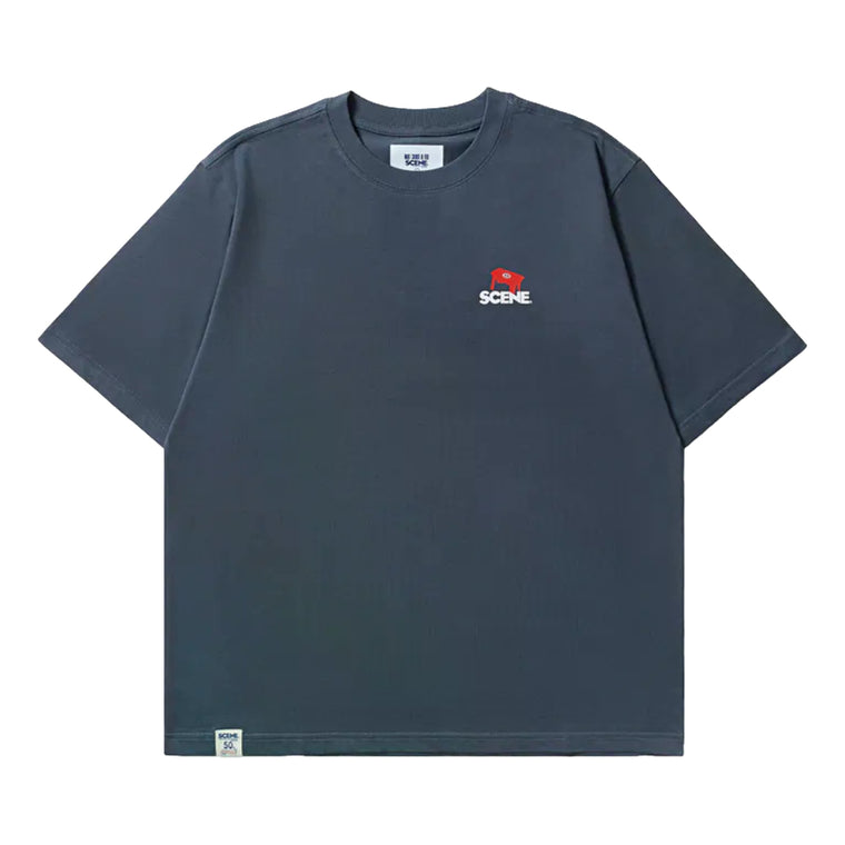 SCENE BY ICE FIRE X RED A LOGO TEE-DARK GREY