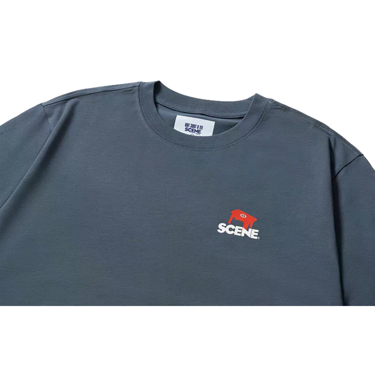 SCENE BY ICE FIRE X RED A LOGO TEE-DARK GREY