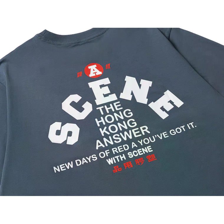 SCENE BY ICE FIRE X RED A LOGO TEE-DARK GREY