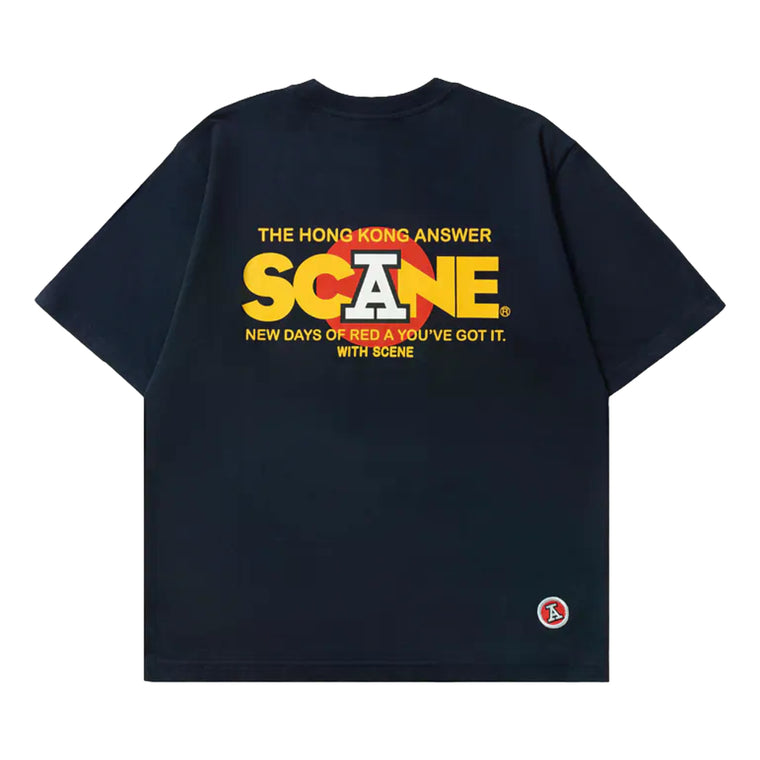 SCENE BY ICE FIRE X RED A LOGO TEE-NAVY