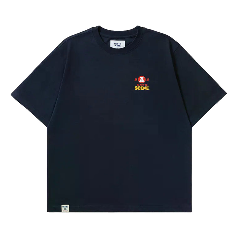 SCENE BY ICE FIRE X RED A LOGO TEE-NAVY