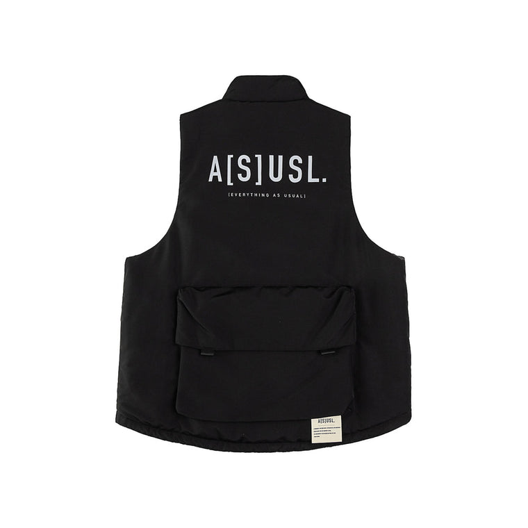 A[S]USL REFLECTIVE LOGO PADDING VEST-BLACK
