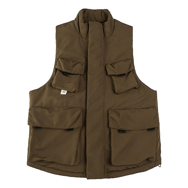 A[S]USL REFLECTIVE LOGO PADDING VEST-BROWN