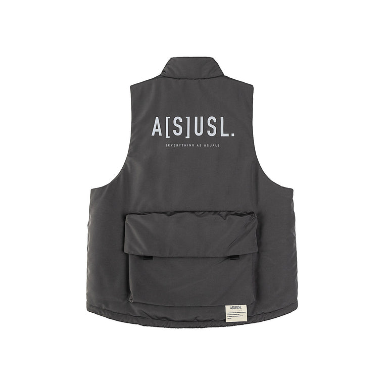 A[S]USL REFLECTIVE LOGO PADDING VEST-CHARCOAL