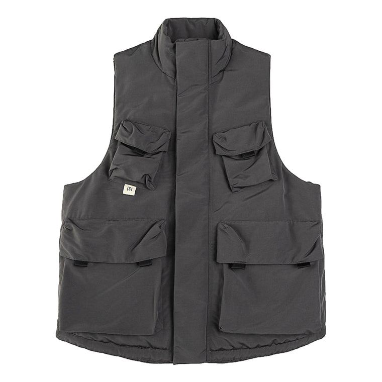 A[S]USL REFLECTIVE LOGO PADDING VEST-CHARCOAL