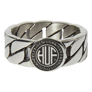 HUF REGIONAL CUBAN LINK RING-SILVER