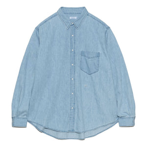 Nanamica REGULAR COLLAR LIGHT DENIM SHIRT-INDIGO BLEACH