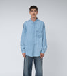 Nanamica REGULAR COLLAR LIGHT DENIM SHIRT-INDIGO BLEACH