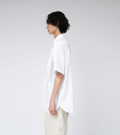 Nanamica REGULAR COLLAR WIND S/S SHIRT-WHITE