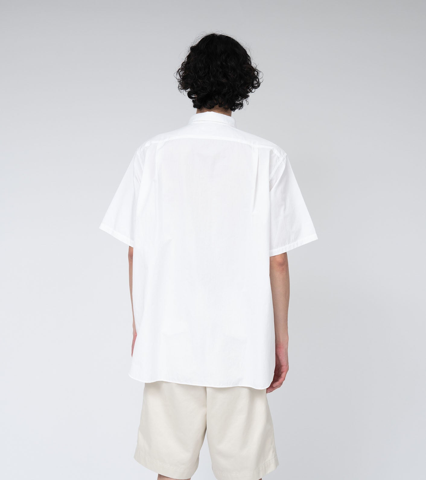 Nanamica REGULAR COLLAR WIND S/S SHIRT-WHITE