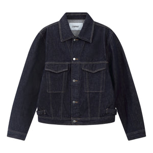 ESPRIT RELAXED FIT CROPPED DENIM JACKET-NAVY