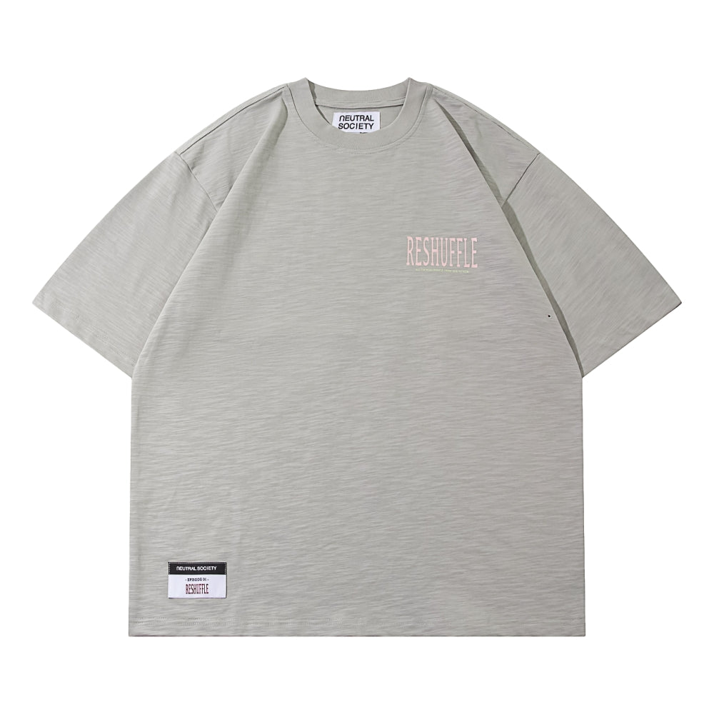 NEUTRAL SOCIETY RESHUFFLE BIG TEE-ASH