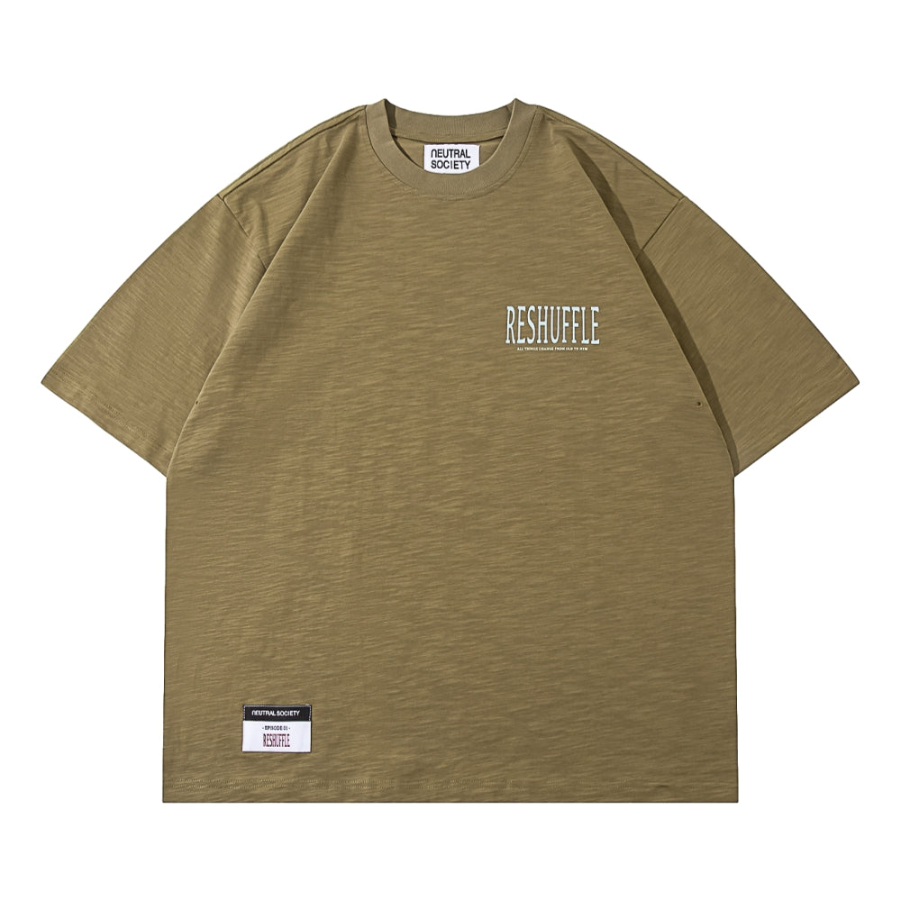 NEUTRAL SOCIETY RESHUFFLE BIG TEE-WOOD