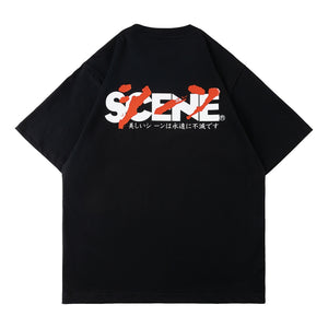 SCENE BY ICE FIRE RETRO 80'S GRAPHIC TEE 01// BLACK  (AKIRA)-BLACK