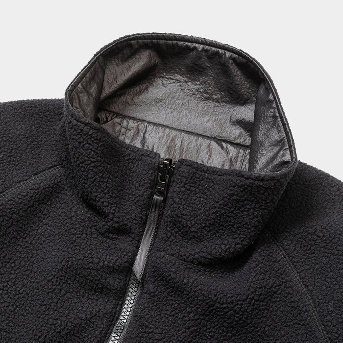 MEANSWHILE REVERSIBLE FLEECE JACKET-LAMP BLACK