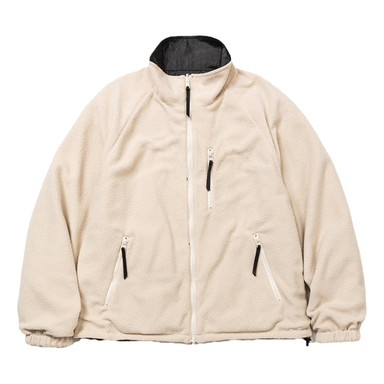 MEANSWHILE REVERSIBLE FLEECE JACKET-OFF WHITE