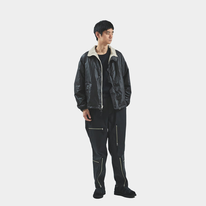 MEANSWHILE REVERSIBLE FLEECE JACKET-LAMP BLACK