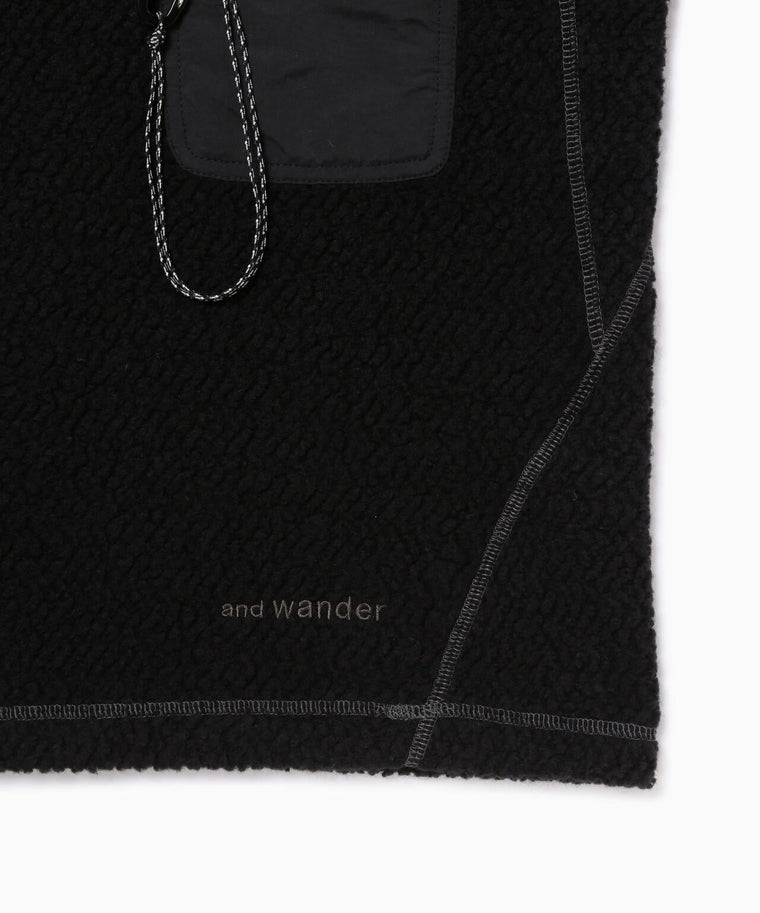 AND WANDER RE WOOL JQ CREW NECK-BLACK