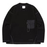 AND WANDER RE WOOL JQ CREW NECK-BLACK