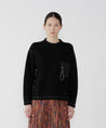 AND WANDER RE WOOL JQ CREW NECK-BLACK