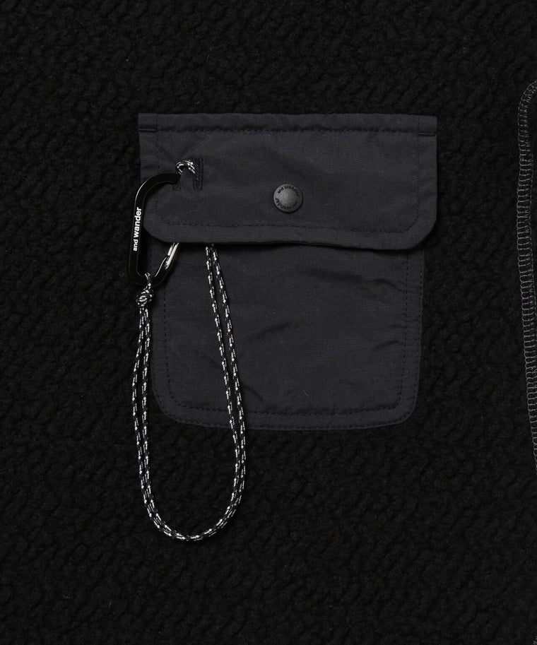 AND WANDER RE WOOL JQ CREW NECK-BLACK