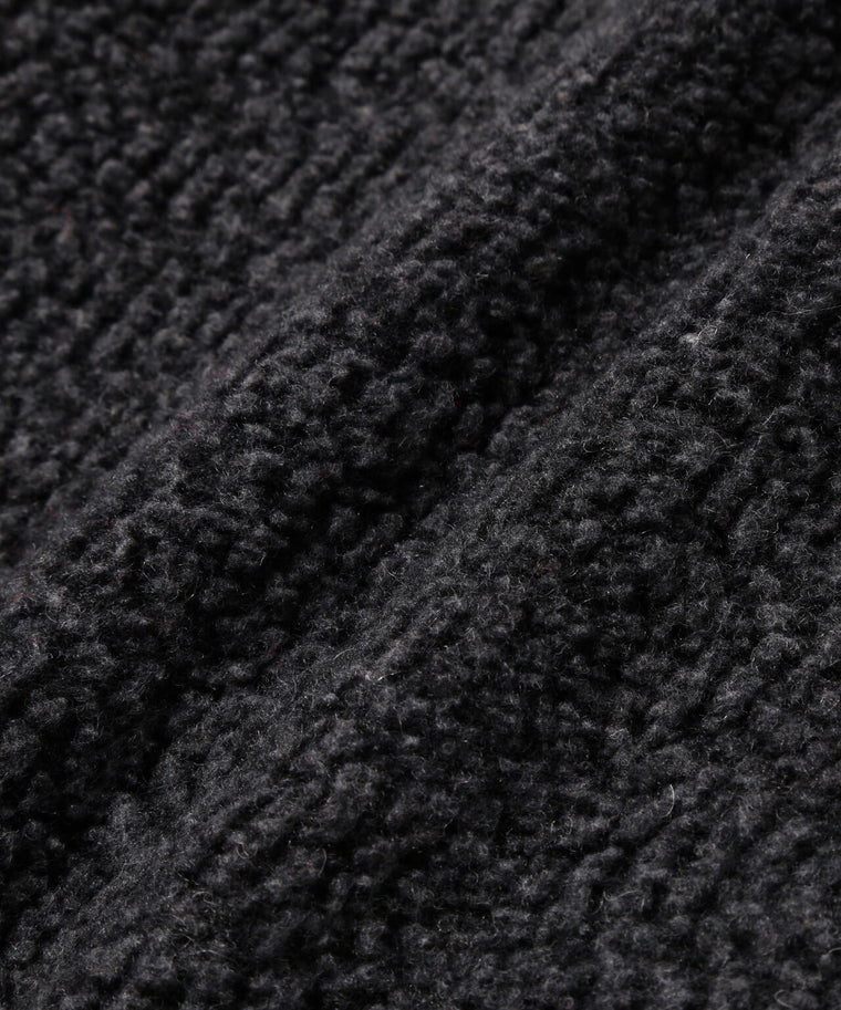 AND WANDER RE WOOL JQ CREW NECK-CHARCOAL