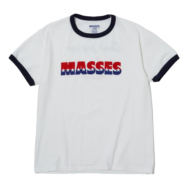 MASSES RINGER T-SHIRT STAR-WHITE NAVY