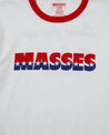 MASSES RINGER T-SHIRT STAR-WHITE RED