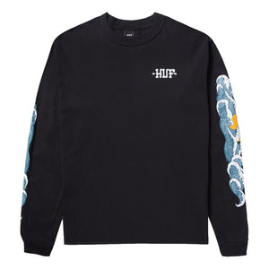 HUF ROGUE WAVE L/S TEE-BLACK