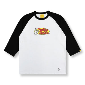 #FR2 RABBITS OVAL LOGO RAGLAN-SLEEVE T-SHIRT-WHITE/BLACK