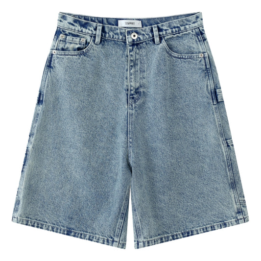 ESPRIT RELAXED-FIT DENIM CARGO SHORTS-DARK BLUE