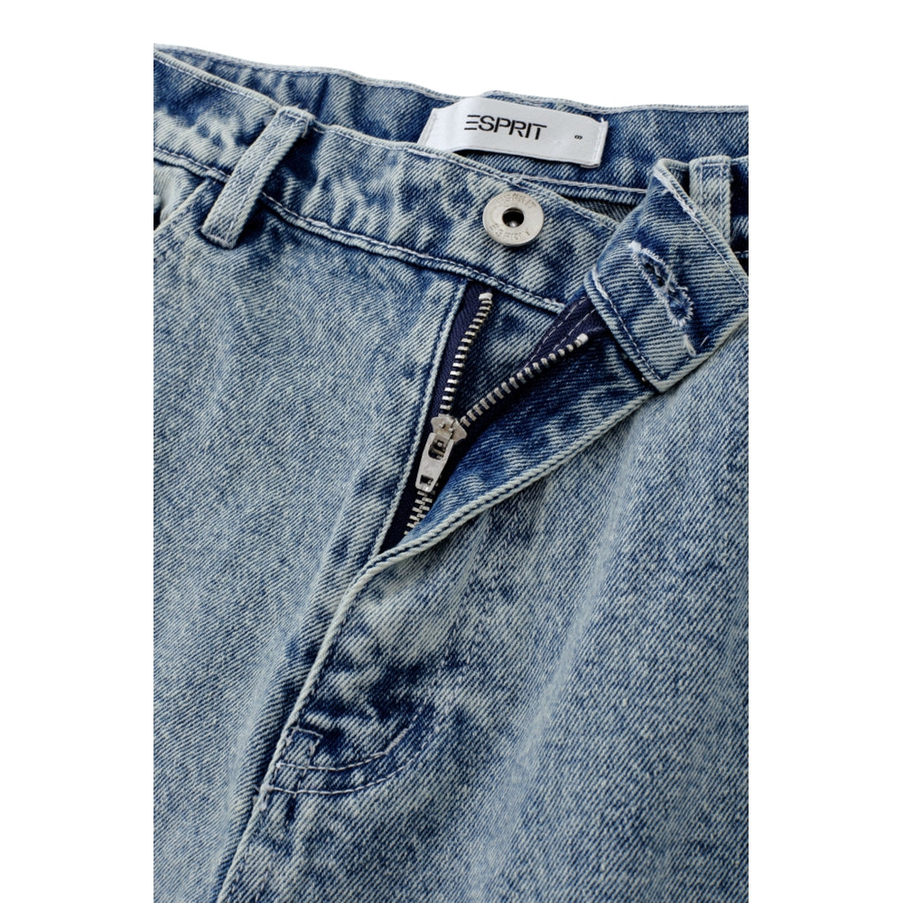 ESPRIT RELAXED-FIT DENIM CARGO SHORTS-DARK BLUE