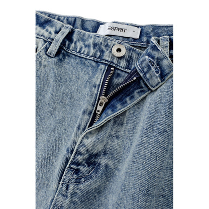 ESPRIT RELAXED-FIT DENIM CARGO SHORTS-DARK BLUE