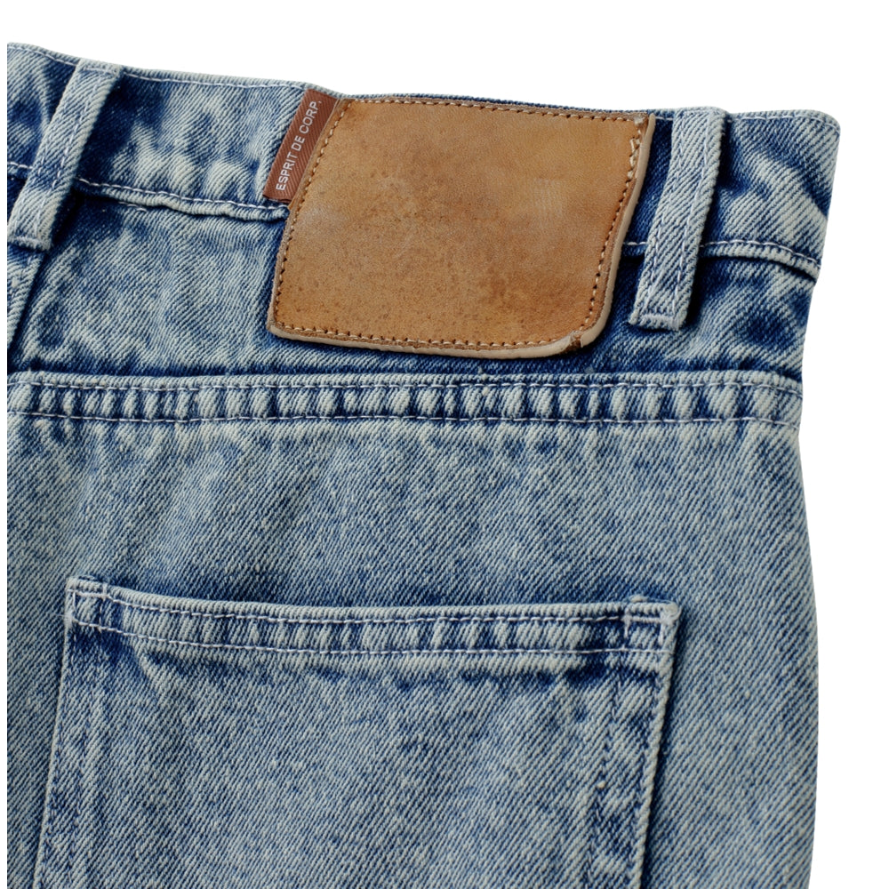 ESPRIT RELAXED-FIT DENIM CARGO SHORTS-DARK BLUE