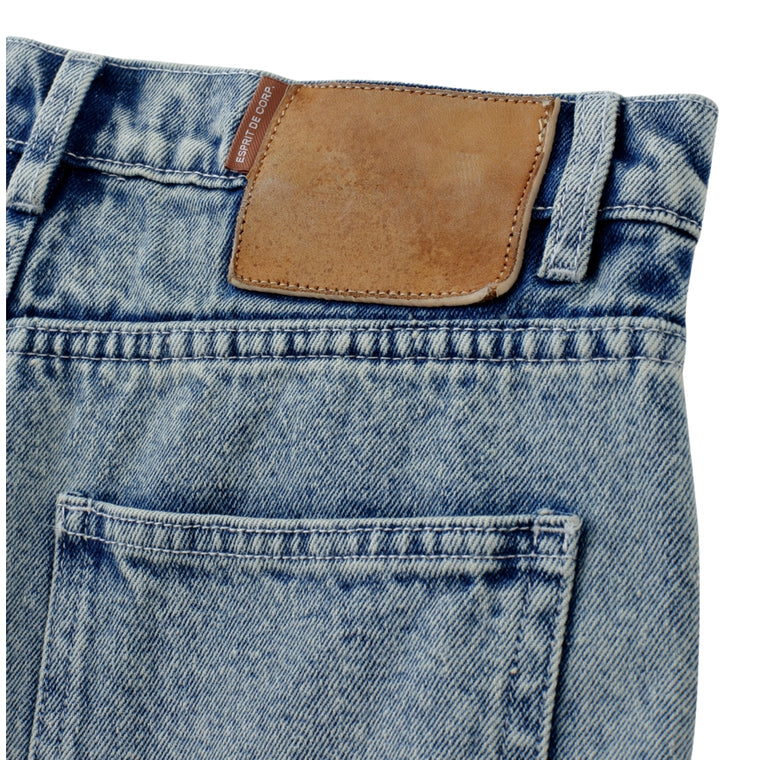 ESPRIT RELAXED-FIT DENIM CARGO SHORTS-DARK BLUE