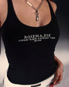 ROSEMAESE RIBBED LOGO TANK TOP-BLACK