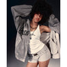 ROSEMAESE RIVET WAFFLE SHORTS-GREY