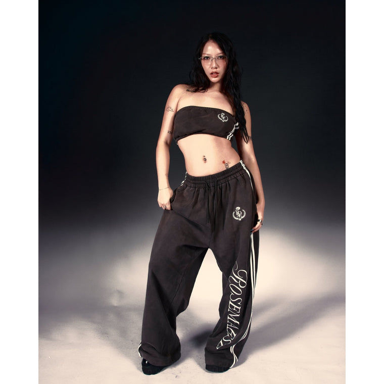 ROSEMAESE ROSE BADGE SWEATPANTS-BLACK