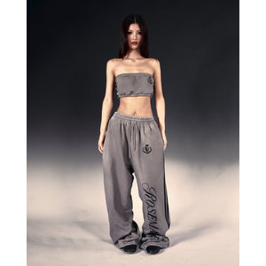 ROSEMAESE ROSE BADGE SWEATPANTS-GREY