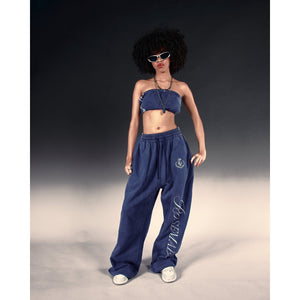 ROSEMAESE ROSE BADGE SWEATPANTS-NAVY