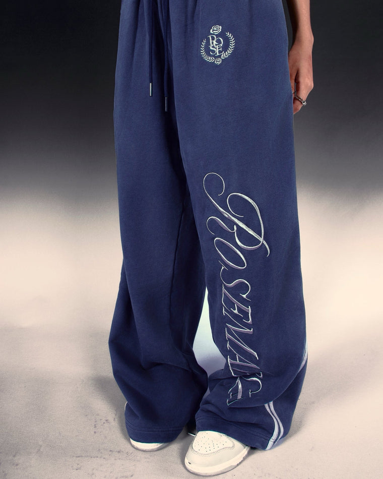 ROSEMAESE ROSE BADGE SWEATPANTS-NAVY