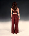 ROSEMAESE ROSE BADGE SWEATPANTS-RED