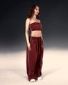 ROSEMAESE ROSE BADGE SWEATPANTS-RED