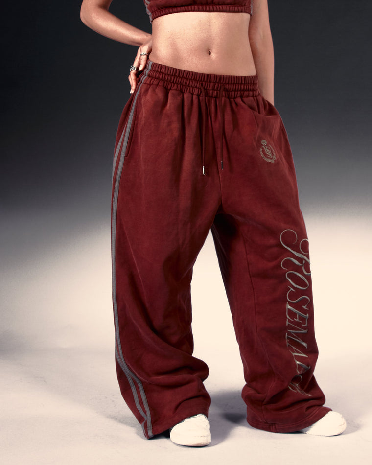 ROSEMAESE ROSE BADGE SWEATPANTS-RED