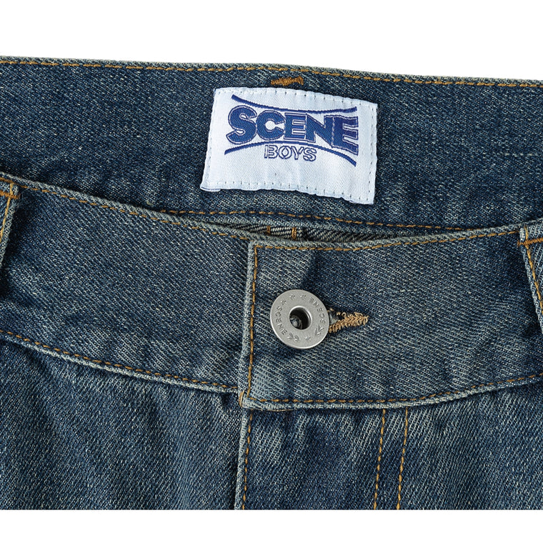 SCENE BY ICE FIRE SCENE BOYS  WASHED JEANS-BLUE