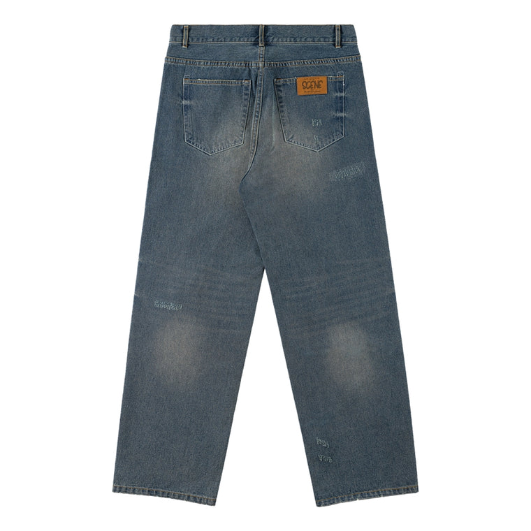 SCENE BY ICE FIRE SCENE BOYS  WASHED JEANS-BLUE