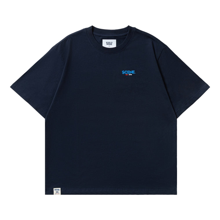 SCENE BY ICE FIRE SCENE CHECKERED HK TEE-NAVY